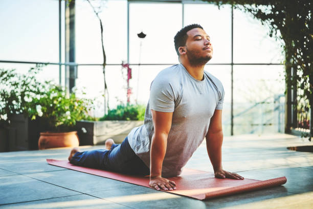 Male guy doing yoga